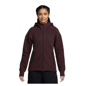 Nike Womens Medium Sportswear‎ Tech Fleece Burgundy Full-Zip Hoodie Jacket $135